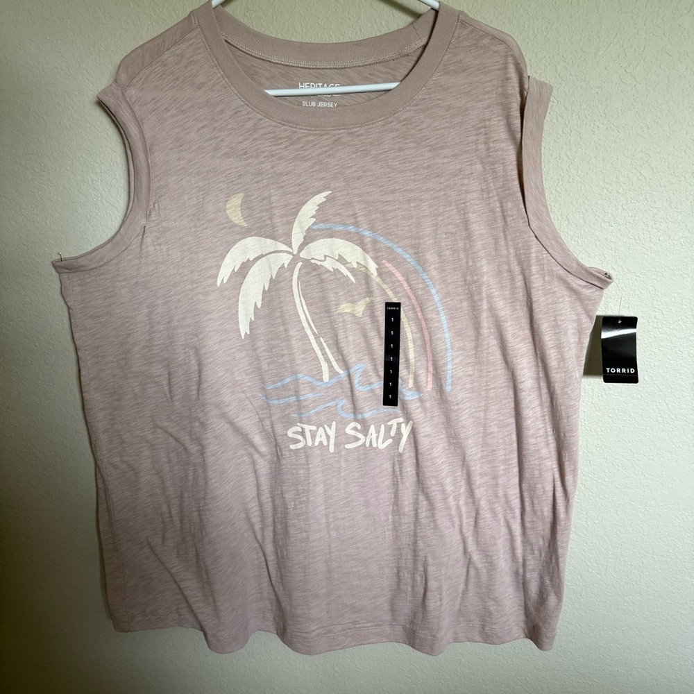 Torrid Women's Sleeveless Graphic Top - Tan